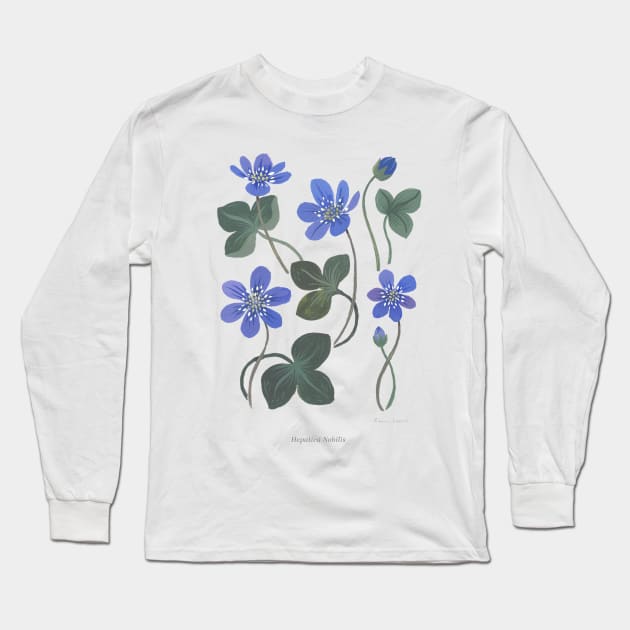 Blue Anemone Long Sleeve T-Shirt by Rebelform